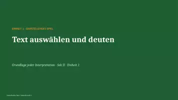 Vorschau - Unterrichtsreihen - Szenische Interpretation: vom Text zur Szene · Darstellendes Spiel Unterrichtsmaterial | Sek II (Klasse 11–13) - Seite 1