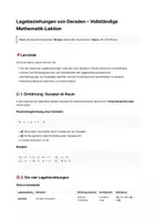 Vorschau - Arbeitsblätter - Lagebeziehungen von Geraden – Vollständige Mathematik-Lektion - Seite 1