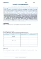 Vorschau - Arbeitsblätter - Arbeitsblatt Chemie Klasse 11 - Alkohole und ihre Reaktionen - Deckblatt