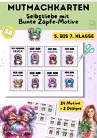 Vorschau - Anderer Materialtyp - Mutmachkarten Selbstliebe | Positive Affirmationen mit bunten Frisuren | Klasse 5–7 - Deckblatt