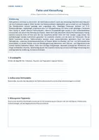 Vorschau - Arbeitsblätter - Arbeitsblatt Chemie Klasse 12 - Fette und Verseifung - Deckblatt