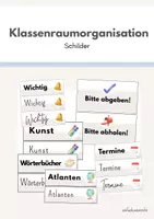 Vorschau - Mal- und Bastelvorlagen - Klassenraumorganisation Schilder - Deckblatt