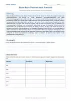 Vorschau - Arbeitsblätter - Arbeitsblatt Chemie Klasse 12 - Säure-Base-Theorien nach Broensted - Deckblatt