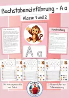 Vorschau - Arbeitsblätter - Buchstabeneinführung - Einführung Buchstabe A/a (3 fach differenzierte Arbeitsblätter, Plakat und Vorlesegeschichte) - Deckblatt