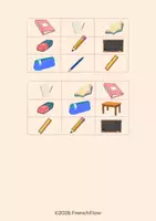 Vorschau - Arbeitsblätter - Französisch-Bingo – Klassenzimmerwortschatz mit & ohne Worthilfe - Seite 1