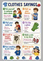 Προεπισκόπηση - Αφίσες - Popular Clothes sayings poster for young learners! - Εξώφυλλο