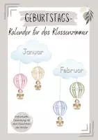Vorschau - Mal- und Bastelvorlagen - Geburtstagskalender Heißluftballons für das Klassenzimmer - Deckblatt
