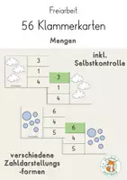 Vorschau - Stationenlernen - 56 Klammerkarten Mengen und zählen Anfangsunterricht bis 10 mit Selbstkontrolle - Deckblatt