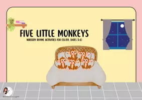 Προεπισκόπηση - Φύλλα εργασίας - Five Monkeys-Nursery Rhyme Activities for ESL (3–6) - Σελίδα 1