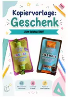 Vorschau - Mal- und Bastelvorlagen - Geschenk zum Schulstart - Traubenzucker - Trinkschokolade - Deckblatt