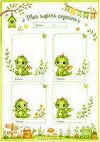 Aperçu - Affichage - Kit cahier et étiquettes petit dragon rigolo - Page 2