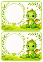 Aperçu - Affichage - Kit cahier et étiquettes petit dragon rigolo - Page 3