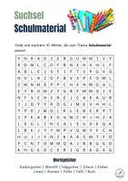 Vorschau - Arbeitsblätter - Schulmaterial Suchsel mit Lösung - Deckblatt