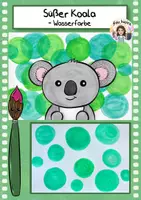 Vorschau - Stundenentwürfe - Süßer Koala mit Wasserfarben, Kunst Grundschule - Deckblatt