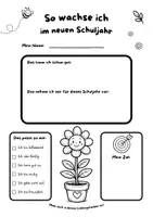 Vorschau - Arbeitsblätter - So wachse ich im neuen Schuljahr! Ziele und Motivation - Deckblatt