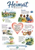 Vorschau - Arbeitsblätter - Lernposter + Arbeitsblätter zum Thema "Heimat" + Lösung & MP3 + Mindmap + Infografik - Deckblatt