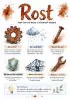Vorschau - Arbeitsblätter - Lernposter + Arbeitsblätter zum Thema "Rost" + Lösung & MP3 + Mindmap + Infografik - Deckblatt