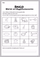 Vorschau - Spiele - Bingo Spiel | Wörter mit Doppelkonsonanten Rechtschreibung - Seite 3