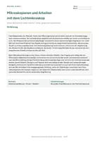 Vorschau - Arbeitsblätter - Arbeitsblatt Biologie Klasse 7 - Mikroskopieren und Arbeiten mit dem Lichtmikroskop - Deckblatt