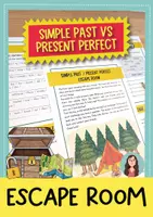 Vorschau - Arbeitsblätter - Simple Past vs Present Perfect Escape Room – Englisch Breakout Room - Deckblatt