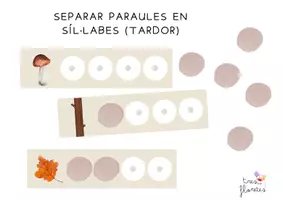 Vista previa - Tarjetas / Manipulativos - SEPARAR PARAULES EN SÍL·LABES. PARAULES CURTES I LLARGUES. (TARDOR) - página 1