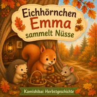 Vorschau - Bildkarten - Kamishibai Herbst Eichhörnchen Emma - Deckblatt