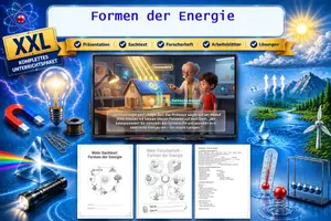 Vorschau - Arbeitsblätter - Formen der Energie - Das XXL‑Materialpaket (Sachtext, Geschichte, Forscherheft & Arbeitsblatt) - Deckblatt