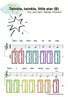 Vorschau - Arbeitsblätter - (B) Twinkle, twinkle, little star - Singen, Glockenspiel, Blockflöte / Kinderlieder - Spielend leichter Einstieg für Anfänger / Bunte Noten Rainbow B - Deckblatt