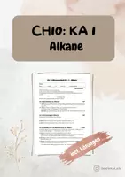 Vorschau - Test - Klassenarbeit Ch10 KA1: Alkane - Eigenschaften, Nomenklatur und Radikalische Substitution - Deckblatt