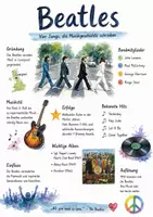 Vorschau - Arbeitsblätter - Lernposter + AB mit Fragen zum Thema "Beatles" + Lösungsblatt + Mindmap + Infografik - Deckblatt