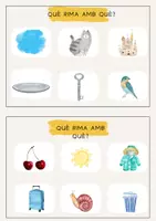Vista previa - Tarjetas / Manipulativos - QUÈ RIMA AMB QUÈ? - página 2