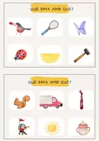Vista previa - Tarjetas / Manipulativos - QUÈ RIMA AMB QUÈ? - página 3