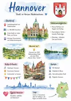 Vorschau - Arbeitsblätter - Lernposter + Arbeitsblätter zum Thema "Hannover" (Lückentext, Hörverstehen) + Lösung & MP3 + Mindmap + Infografik - Deckblatt