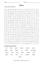 Vorschau - Arbeitsblätter - Suchsel Natur, Landschaft - 3 Schwierigkeitsgrade - Geografie, Erdkunde - Deckblatt