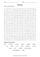 Vorschau - Spiele - Suchsel Energie und Kräfte - 3 Schwierigkeitsgrade - Physik - Deckblatt
