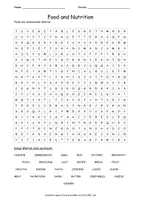 Vorschau - Arbeitsblätter - Suchsel Food and Nutrition - 3 Schwierigkeitsgrade - Englisch - Deckblatt
