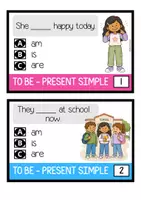 Vista previa - Unidades / Secuencias / Situaciones de Aprendizaje - To be (Present Simple) Visual Cards - página 1