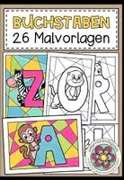 Vorschau - Mal- und Bastelvorlagen - Buchstaben - 26 Ausmalbilder - Deckblatt
