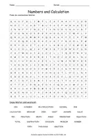 Vorschau - Arbeitsblätter - Suchsel Numbers and Calculation - 3 Schwierigkeitsgrade - Englisch, Mathe - Deckblatt
