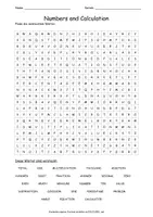 Vorschau - Arbeitsblätter - Suchsel Numbers and Calculation - 3 Schwierigkeitsgrade - Englisch, Mathe - Seite 2