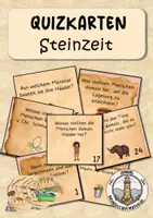 Vorschau - Aufgabenkarten - Steinzeit Quizkarten - Deckblatt