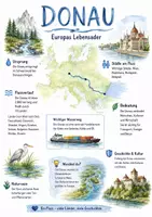 Vorschau - Arbeitsblätter - Lernposter + Arbeitsblatt zum Thema "Donau" + Onlineübung & MP3 + Mindmap + Infografik - Deckblatt
