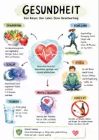 Vorschau - Arbeitsblätter - Lernposter + Arbeitsblätter zum Thema "Gesundheit" + Lösung & Fragen & MP3 + Mindmap + Infografik - Deckblatt
