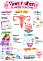 Vorschau - Arbeitsblätter - Lernposter + Arbeitsblätter zum Thema "Menstruation" + Lösung & MP3 + Mindmap + Infografik - Deckblatt