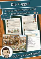 Vorschau - Arbeitsblätter - Die Fugger – Kaufleute und Bankiers – Lesespurgeschichte mit Rätselaufgaben (Klasse 7) - Deckblatt
