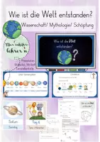 Vorschau - Arbeitsblätter - Weltentstehung in Philosophie Klasse 3/4 - Wissenschaft, Mythen & Schöpfung
- Präsentation, Miniheft & Lernzielkontrolle - Deckblatt