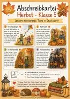 Vorschau - Stundenentwürfe - Deutsch: Abschreibkartei "Herbst" | Klasse 4, 5, 6 - Deckblatt
