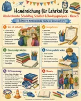 Vorschau - Stundenentwürfe - Deutsch: Abschreibkartei "Schulalltag, Schulfest und Bundesjugendspiele" | Klasse 4, 5, 6 - Seite 1
