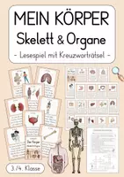 Vorschau - Arbeitsblätter - Körper - Skelett & Organe - Lesespiel - Deckblatt