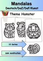 Vorschau - Arbeitsblätter - Mandalas Thema Hamster - Grundschule - Bastelvorlagen - Deckblatt